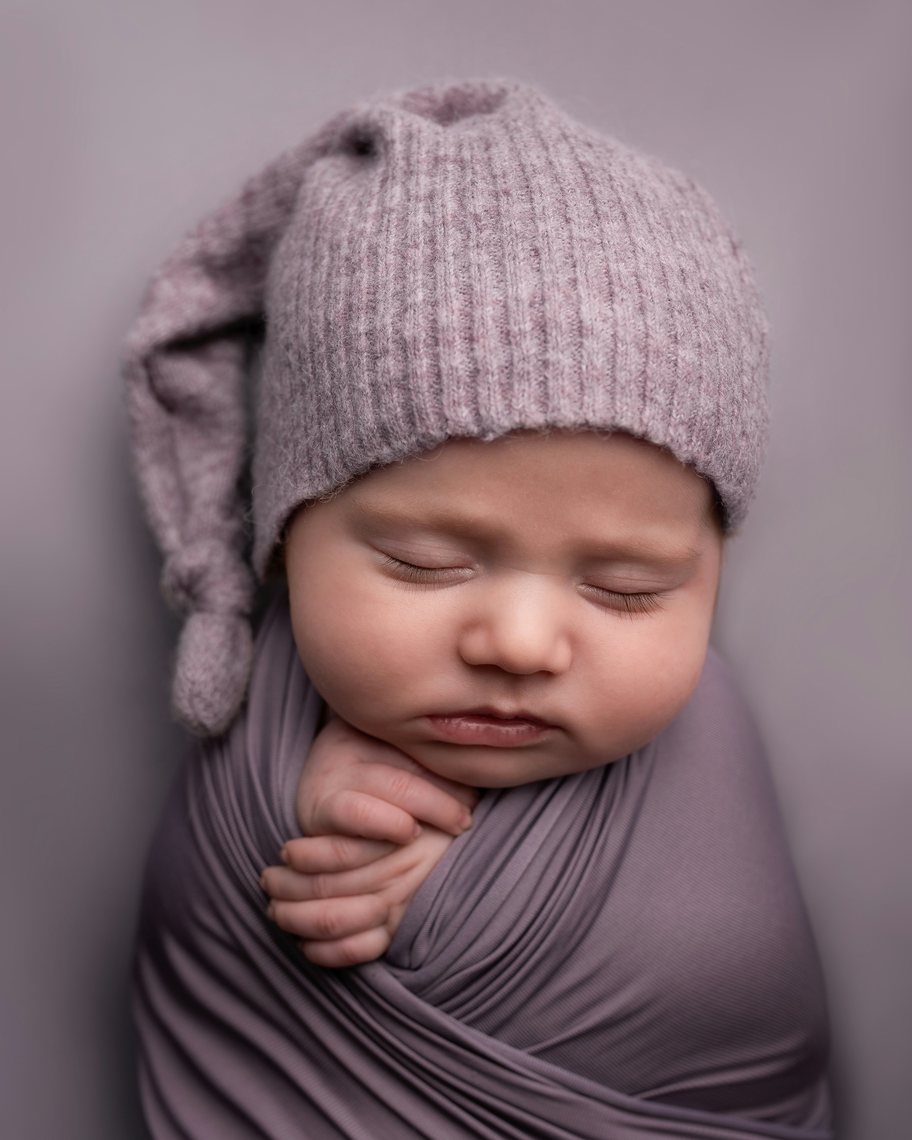newborn photos - purple lavender girl