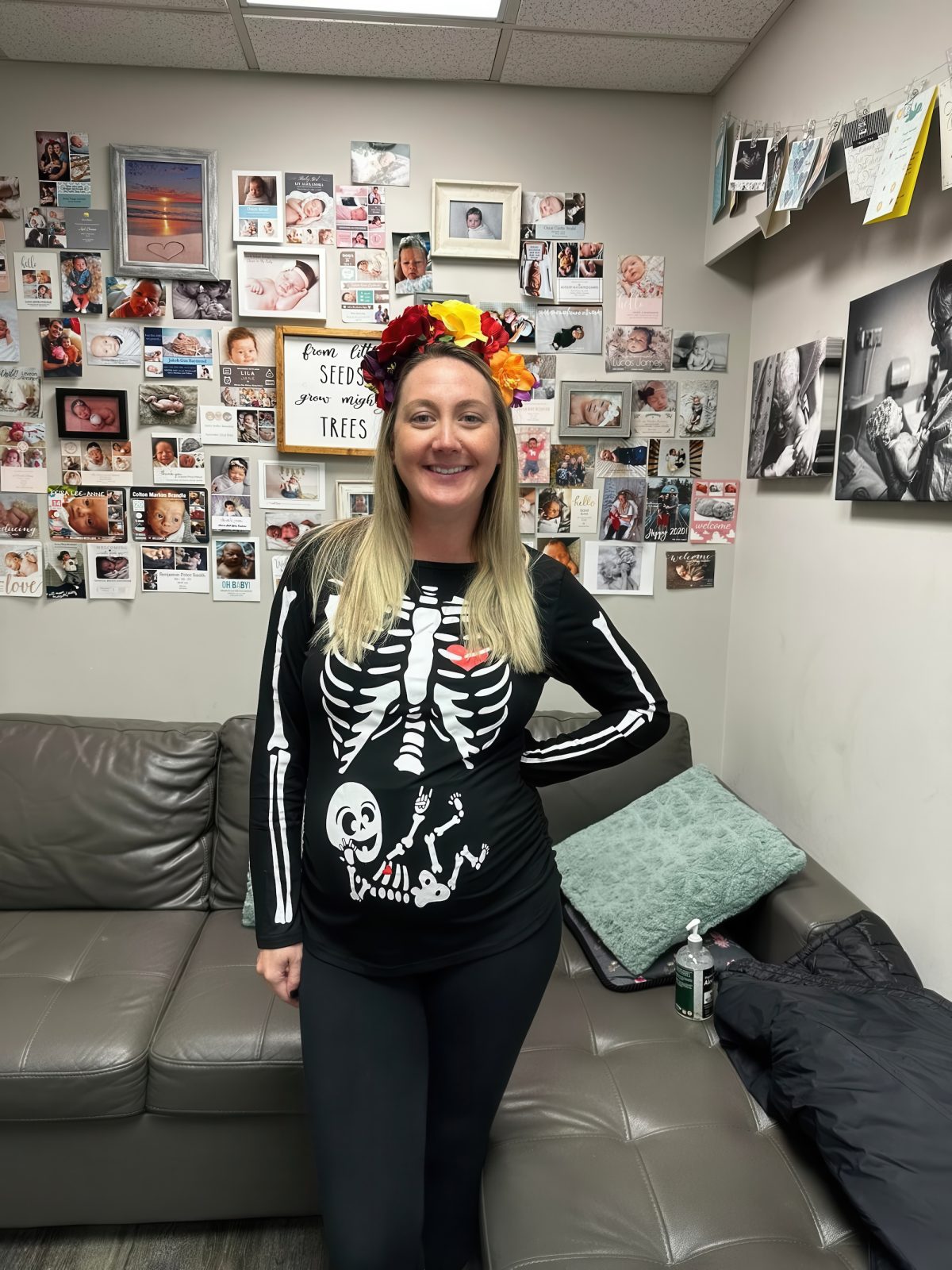 day of the dead skeleton pregnant halloween costume